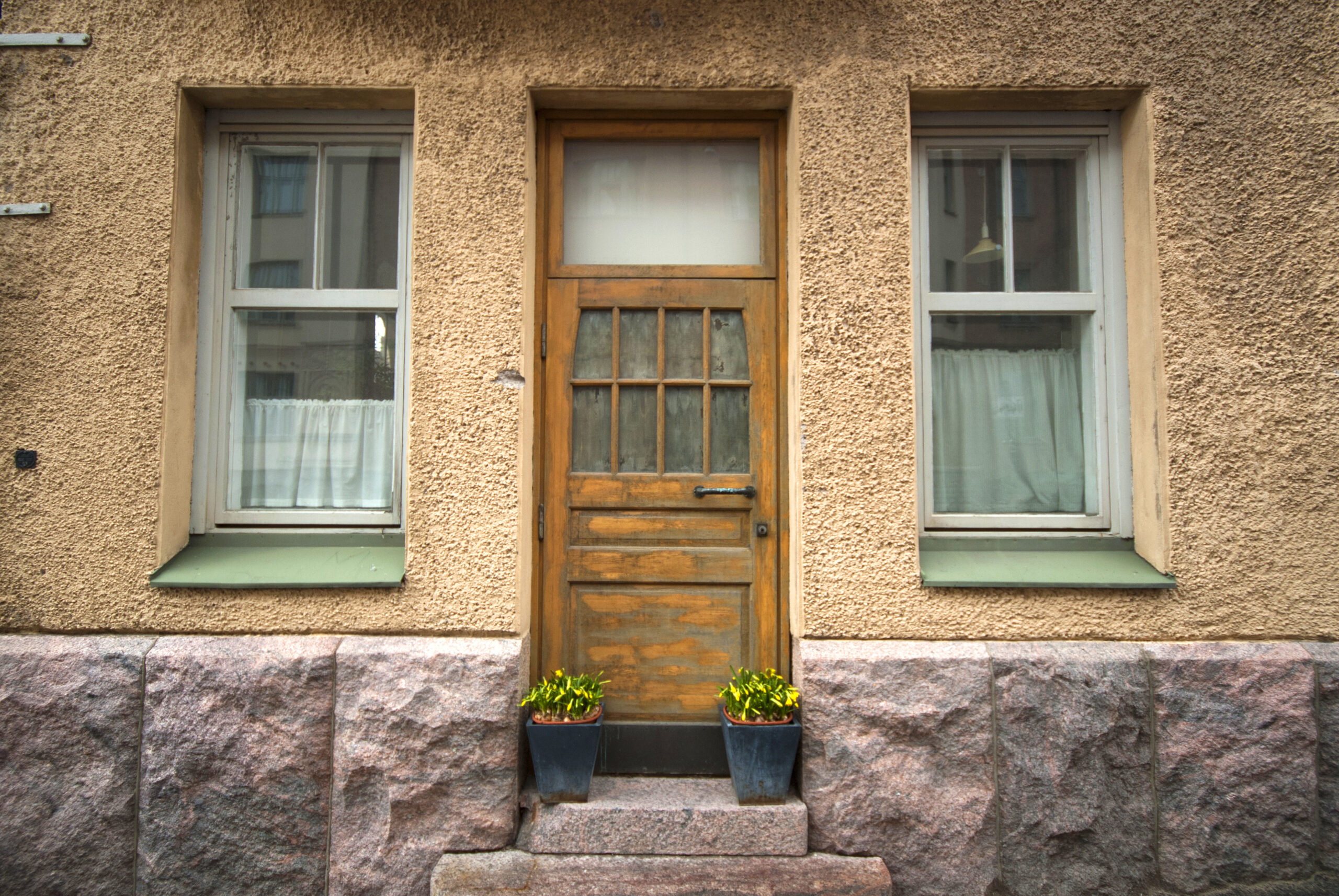 Street view of a historical building in Estonia's old town.